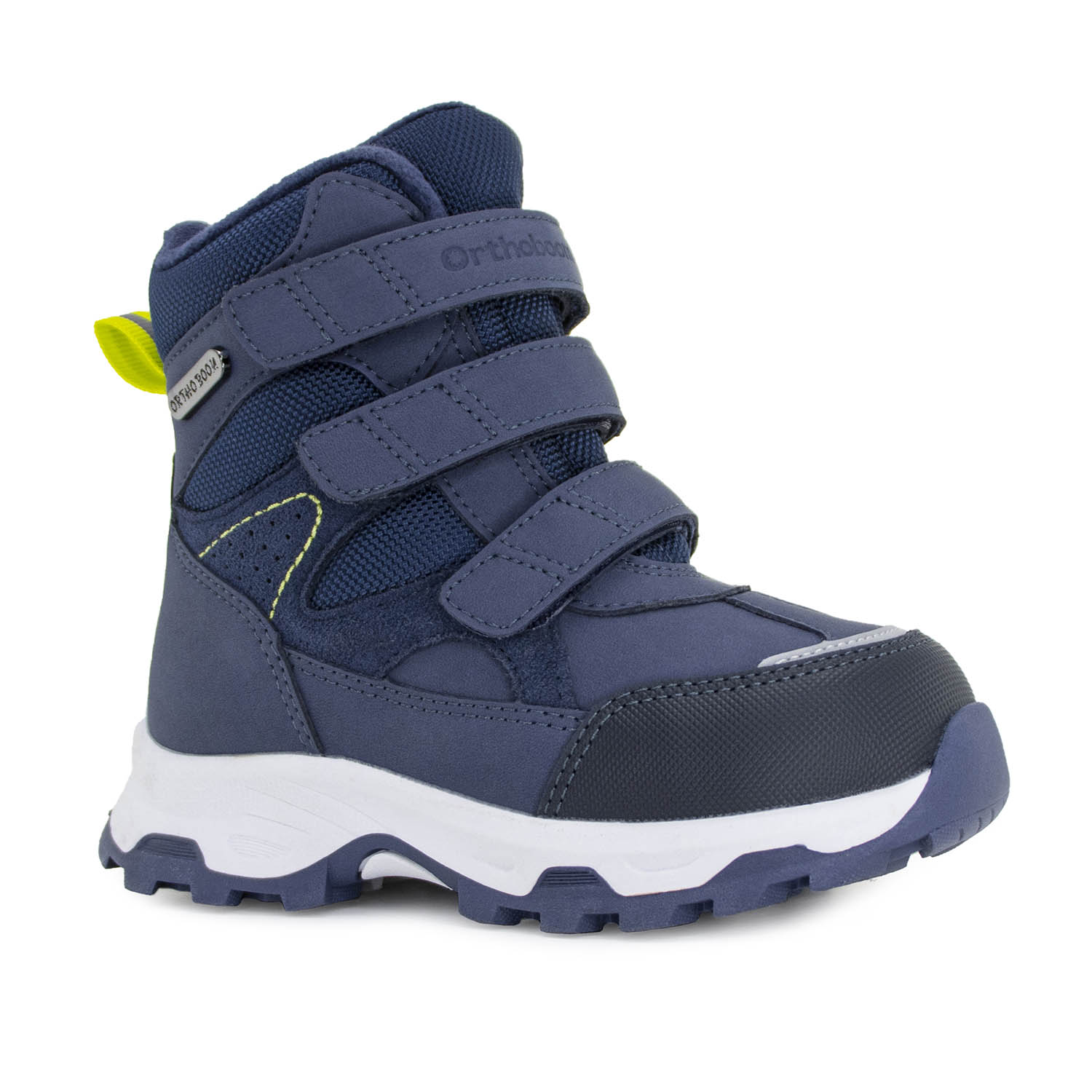 Полусапожки ортопедические Ортобум с шерстью для мальчиков 67055-02 ледяной кобальт.