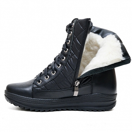 Полусапоги Dr. Spektor с шерстью женские Ш0418-К/ПЛ черный глянец. Изображение 5 из 5